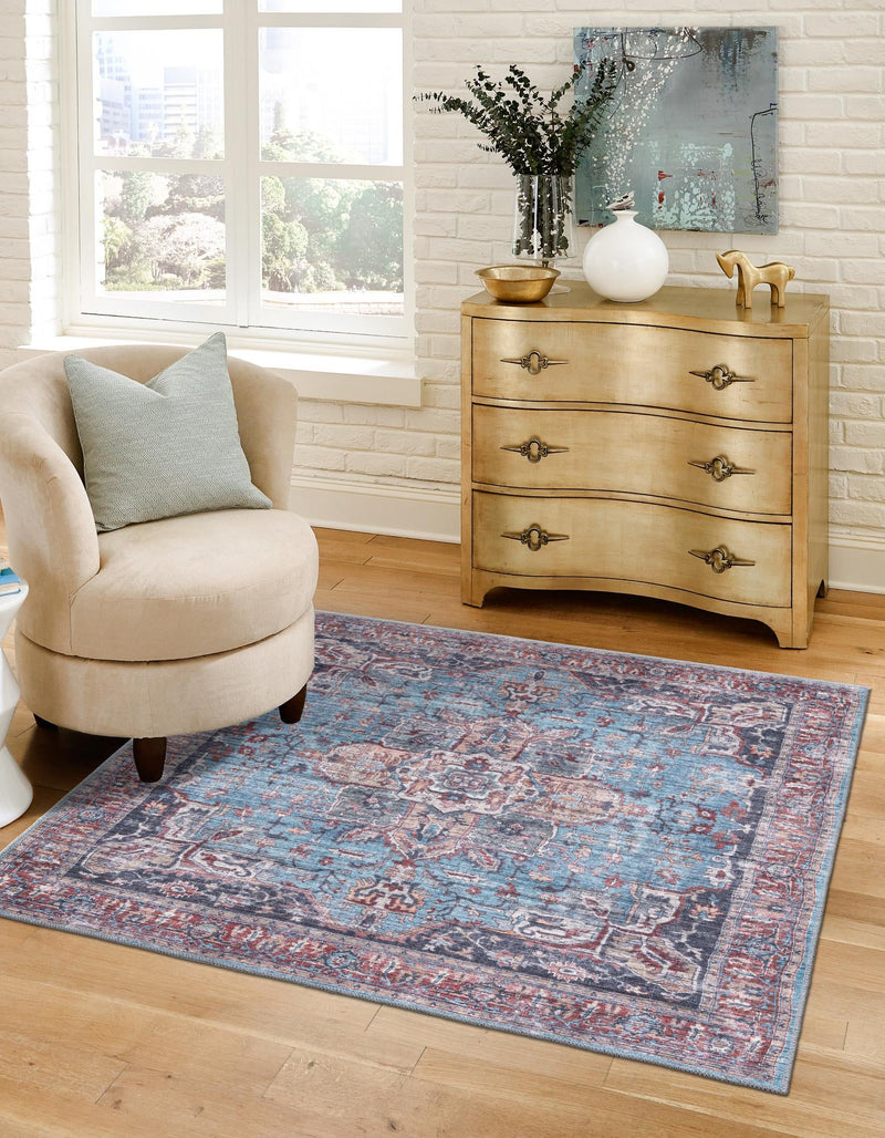 Zahara Oasis Collection Area Rug -  Casablanca Square Blue  lifestyle 35