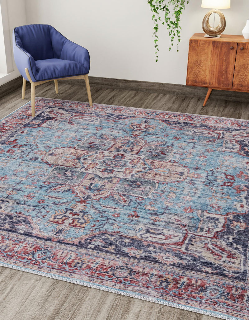 Zahara Oasis Collection Area Rug -  Casablanca Square Blue  lifestyle 36