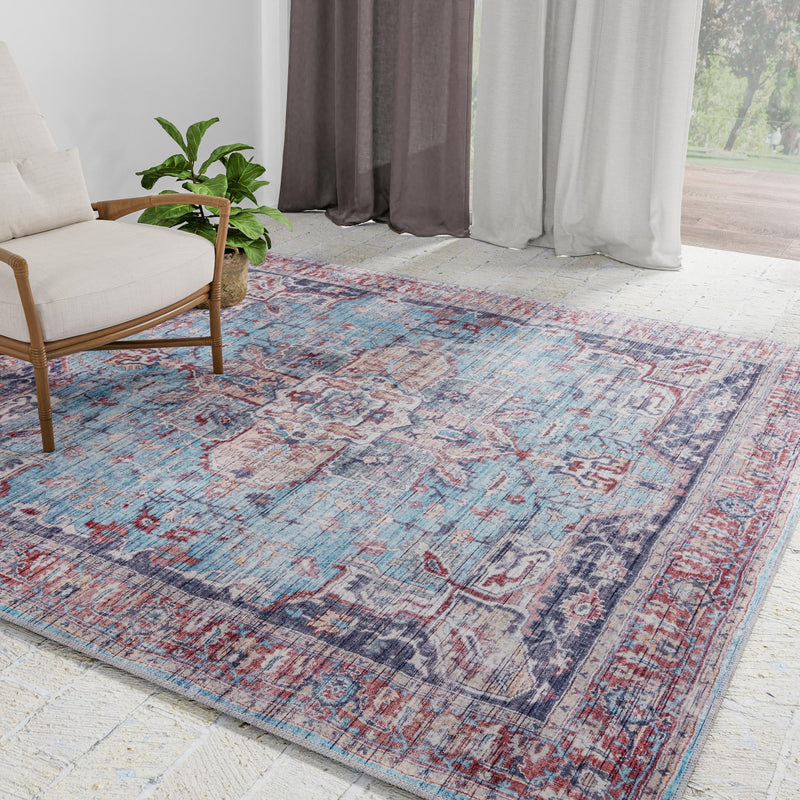 Zahara Oasis Collection Area Rug -  Casablanca Square Blue  lifestyle 108