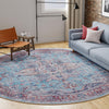 Zahara Oasis Collection Area Rug -  Casablanca Round Blue  lifestyle 100