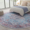 Zahara Oasis Collection Area Rug -  Casablanca Round Blue  lifestyle 105