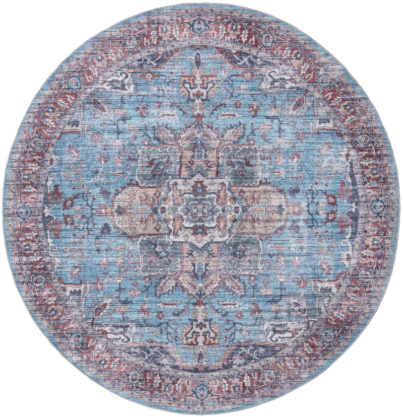 Zahara Oasis Collection Area Rug -  Casablanca Round Blue  lifestyle 32