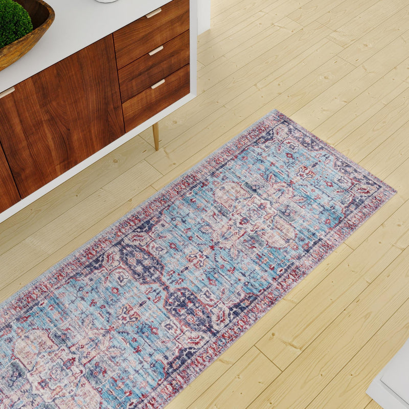 Zahara Oasis Collection Area Rug -  Casablanca Runner Blue  lifestyle 106