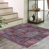 Aurora Waves Collection Area Rug - Lofoten Square Red and Black  lifestyle 58