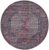 Aurora Waves Collection Area Rug - Lofoten Round Red and Black  lifestyle 17