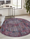 Aurora Waves Collection Area Rug - Lofoten Round Red and Black  lifestyle 20