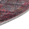 Aurora Waves Collection Area Rug - Lofoten Round Red and Black  lifestyle 32