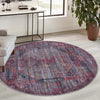 Aurora Waves Collection Area Rug - Lofoten Round Red and Black  lifestyle 56