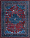 Aurora Waves Collection Area Rug -  Murmansk Rectangle Red and Blue Main