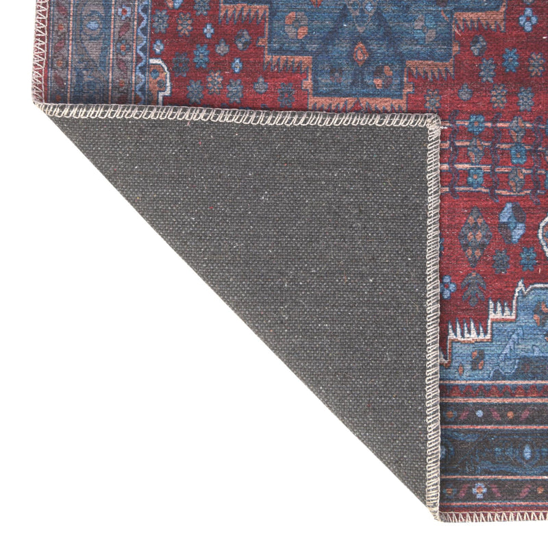 Aurora Waves Collection Area Rug -  Murmansk Rectangle Red and Blue  lifestyle 8