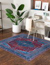 Aurora Waves Collection Area Rug -  Murmansk Square Red and Blue  lifestyle 20