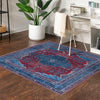 Aurora Waves Collection Area Rug -  Murmansk Square Red and Blue  lifestyle 55