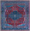 Aurora Waves Collection Area Rug -  Murmansk Square Red and Blue  lifestyle 14