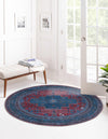 Aurora Waves Collection Area Rug -  Murmansk Round Red and Blue  lifestyle 21