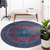 Aurora Waves Collection Area Rug -  Murmansk Round Red and Blue  lifestyle 54