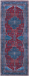 Aurora Waves Collection Area Rug -  Murmansk Runner Red and Blue  lifestyle 16