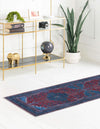 Aurora Waves Collection Area Rug -  Murmansk Runner Red and Blue  lifestyle 22