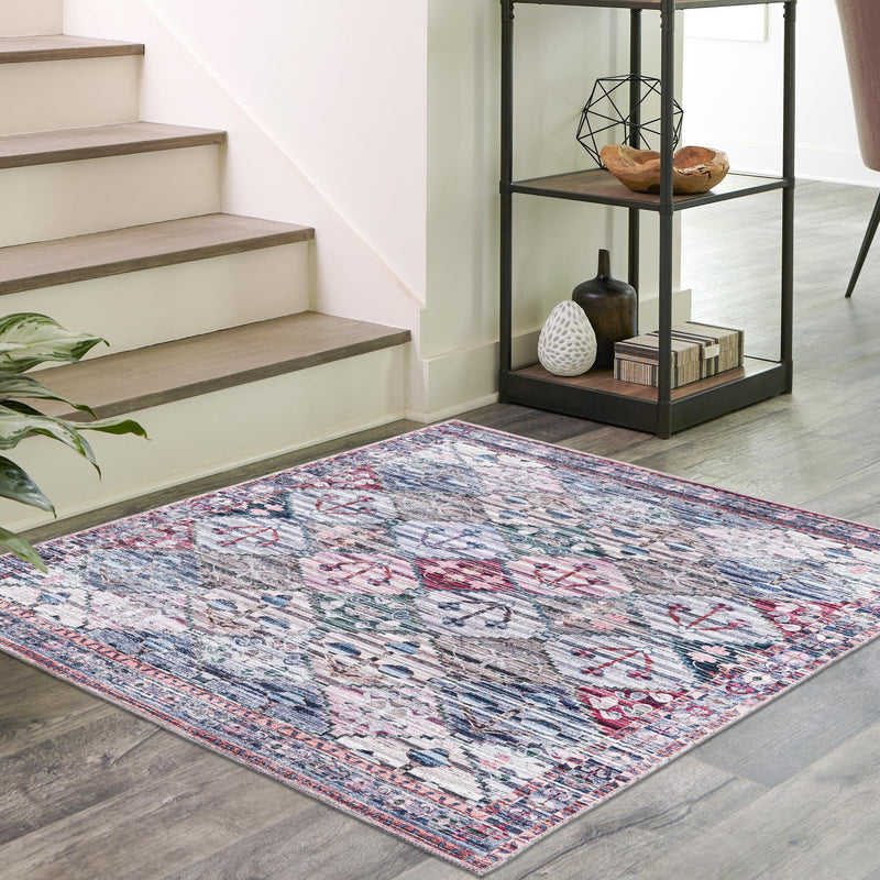 Aurora Waves Collection Area Rug -  Kiruna Square Multi  lifestyle 55