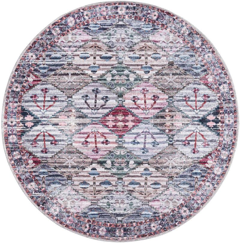 Aurora Waves Collection Area Rug -  Kiruna Round Multi  lifestyle 15