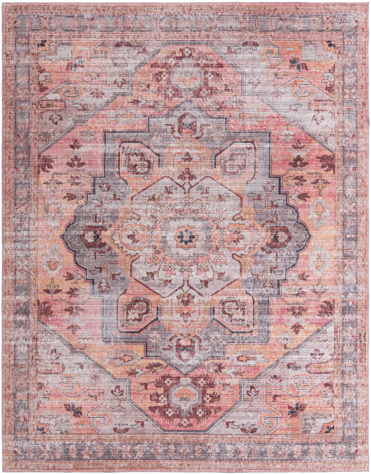 Aurora Waves Collection Area Rug -  Akureyri Rectangle Apricot and pink Main