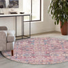 Vintage Memories Collection Area Rug -  Timeless Round Pink  lifestyle 142