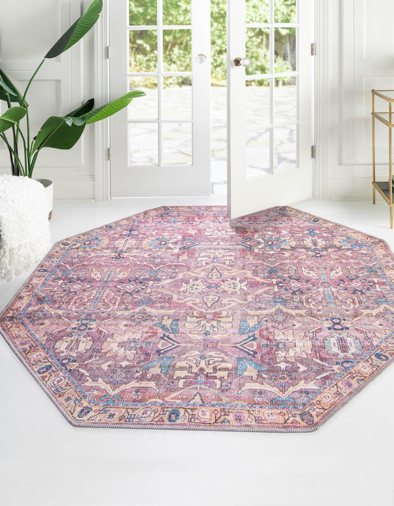 Vintage Memories Collection Area Rug -  Timeless Octagon Pink  lifestyle 42