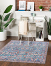 Vintage Memories Collection Area Rug -  Timeless Square Blue  lifestyle 45