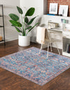 Vintage Memories Collection Area Rug -  Timeless Square Blue  lifestyle 53