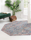 Vintage Memories Collection Area Rug -  Timeless Octagon Blue  lifestyle 58