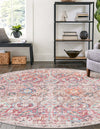 Vintage Memories Collection Area Rug -  Epoch Round Ivory and Pink  lifestyle 28