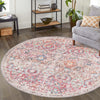 Vintage Memories Collection Area Rug -  Epoch Round Ivory and Pink  lifestyle 83