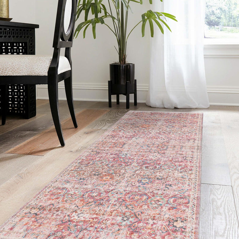 Vintage Memories Collection Area Rug -  Epoch Runner Ivory and Pink  lifestyle 88