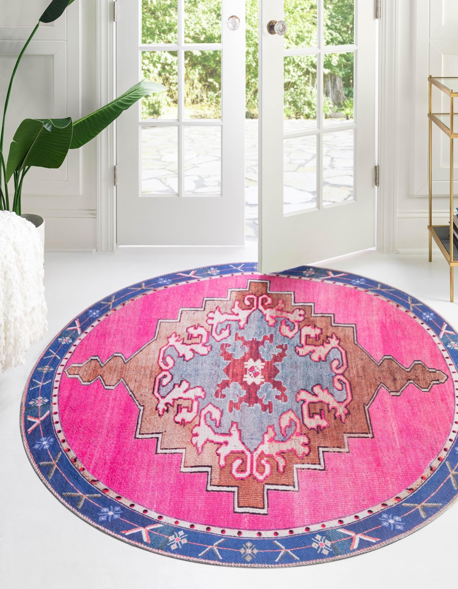 Heritage Elegance Collection Area Rug -  Winterthur (Fuchsia)