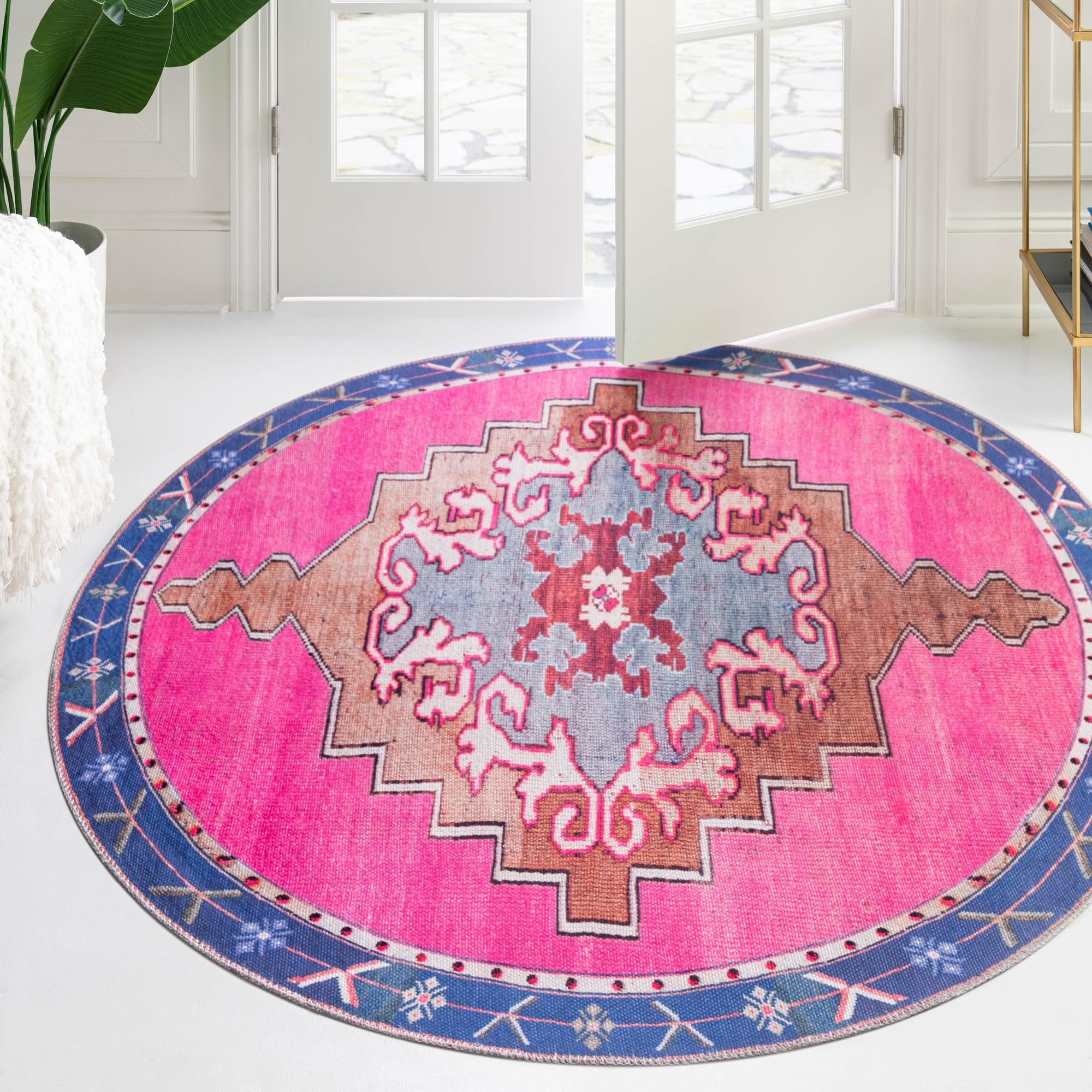 Heritage Elegance Collection Area Rug -  Winterthur (Fuchsia)