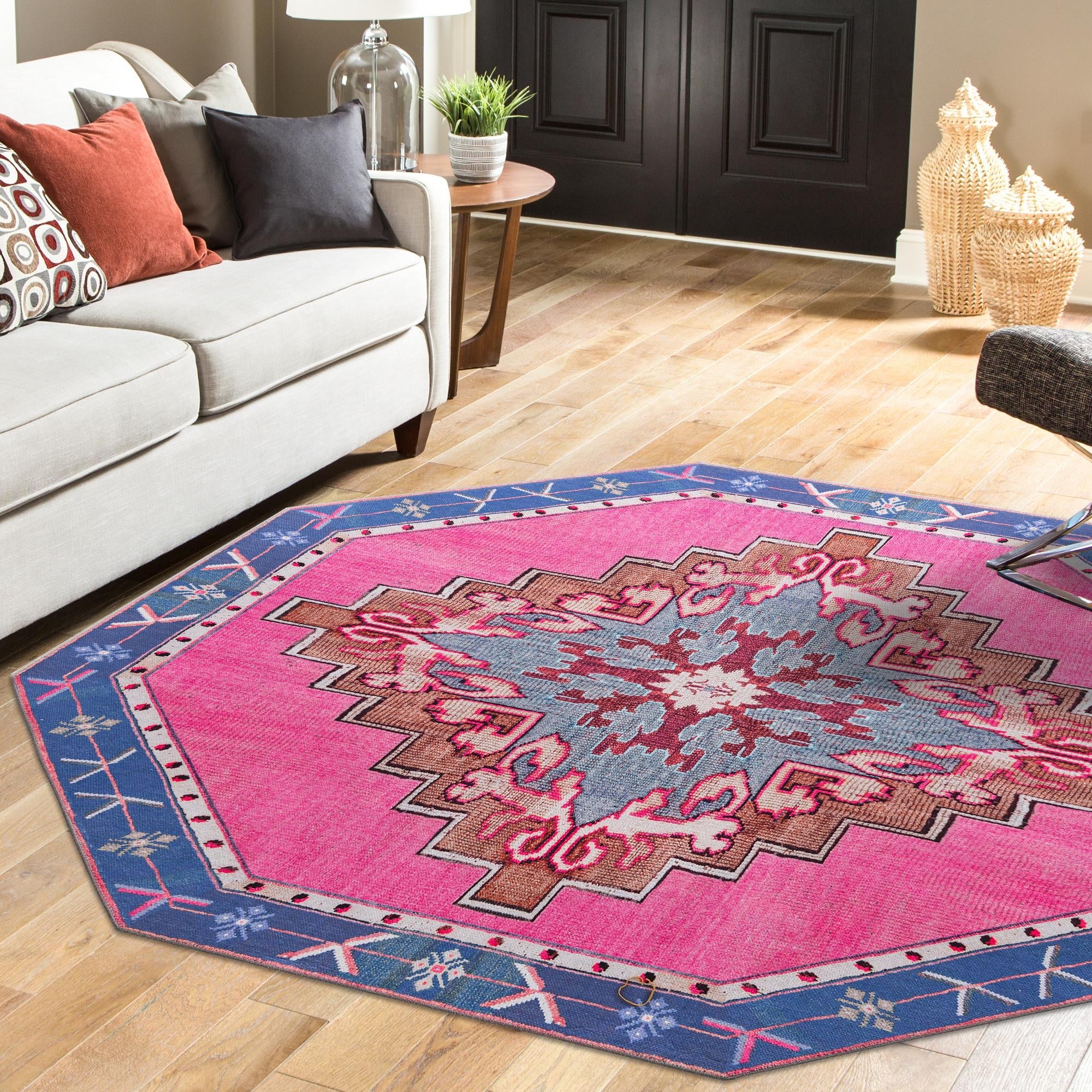 Heritage Elegance Collection Area Rug -  Winterthur (Fuchsia)