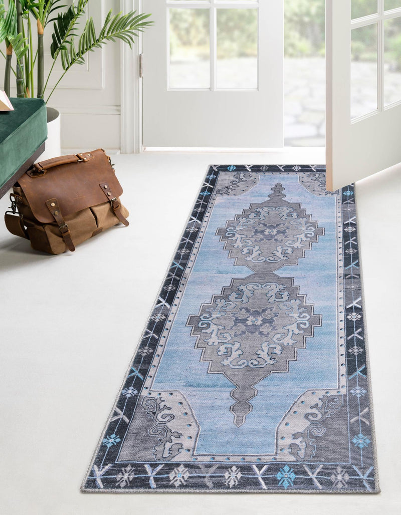 Heritage Elegance Collection Area Rug -  Winterthur (Blue Gray) Runner Blue Gray  lifestyle 19