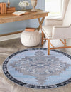 Heritage Elegance Collection Area Rug -  Winterthur (Blue Gray) Round Blue Gray  lifestyle 20