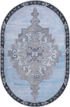 Heritage Elegance Collection Area Rug -  Winterthur (Blue Gray) Oval Blue Gray  lifestyle 16