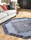 Heritage Elegance Collection Area Rug -  Winterthur (Blue Gray) Octagon Blue Gray  lifestyle 27