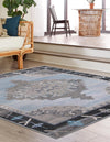 Heritage Elegance Collection Area Rug -  Winterthur (Blue Gray) Square Blue Gray  lifestyle 28