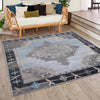 Heritage Elegance Collection Area Rug -  Winterthur (Blue Gray) Square Blue Gray  lifestyle 81