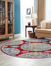 Arcadia Rugs Collection Area Rug -  Atlantis (Red) Round Red  lifestyle 28