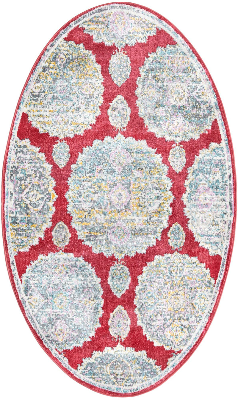 Arcadia Rugs Collection Area Rug -  Atlantis (Red) Oval Red  lifestyle 20