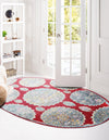 Arcadia Rugs Collection Area Rug -  Atlantis (Red) Oval Red  lifestyle 30