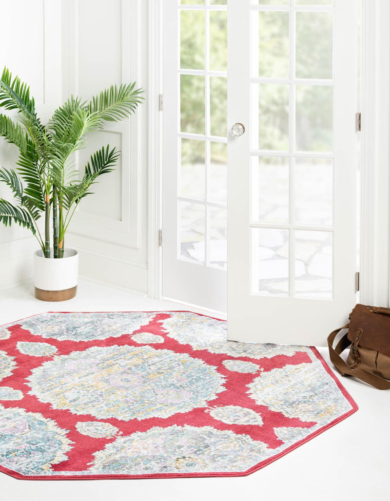 Arcadia Rugs Collection Area Rug -  Atlantis (Red) Octagon Red  lifestyle 26