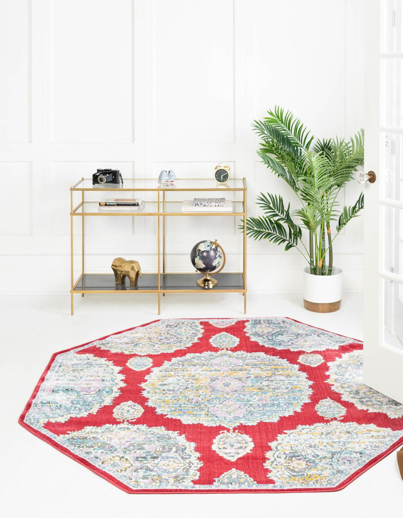 Arcadia Rugs Collection Area Rug -  Atlantis (Red) Octagon Red  lifestyle 33