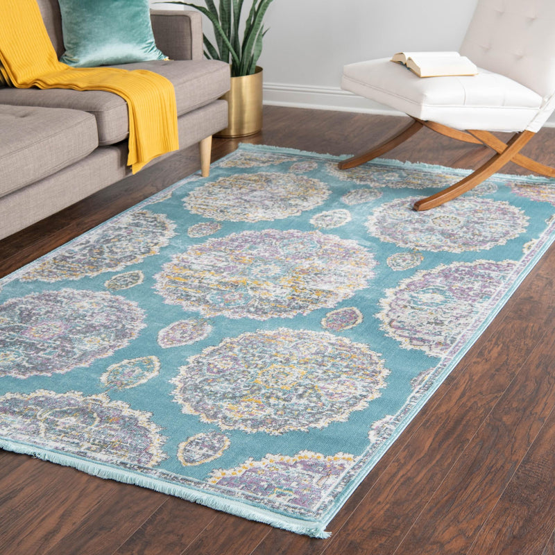 Arcadia Rugs Collection Area Rug -  Atlantis (Blue) Rectangle Blue  lifestyle 17