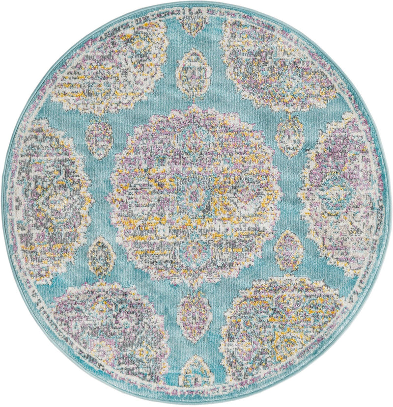 Arcadia Rugs Collection Area Rug -  Atlantis (Blue) Round Blue  lifestyle 18