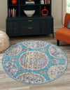 Arcadia Rugs Collection Area Rug -  Atlantis (Blue) Round Blue  lifestyle 23