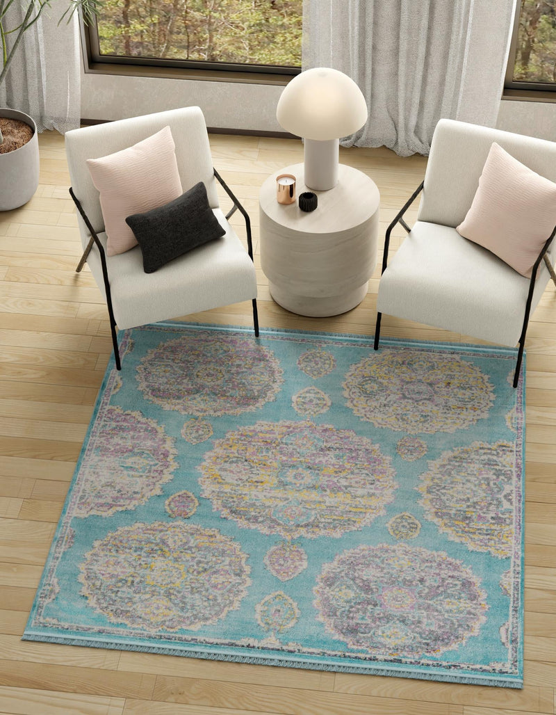 Arcadia Rugs Collection Area Rug -  Atlantis (Blue) Square Blue  lifestyle 24